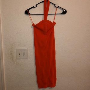 Orange Urban outfitters bodycon dress.